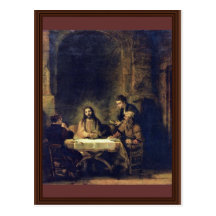 Christ At Emmaus By Rembrandt Harmensz. Van Rijn Post Cards