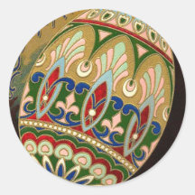 Christ Is Risen! Vintage Russian Easter Round Sticker