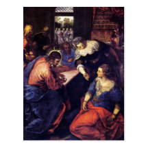 Christ with Mary and Martha by Tintoretto Post Cards