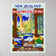 Christchurch ~ Vintage Travel Print