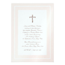 Christening Soft Pink and Brown Invitations