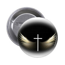 Christian Cross and Holy Spirit Pinback Button