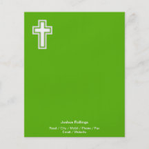 Christian Cross on green background Custom Flyer