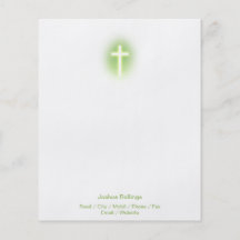 Christian Cross on green eliptical background Personalised Flyer
