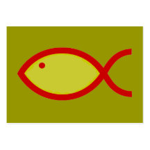 Christian Fish Symbol - LOUD! Gold and Red Business Cards