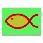 Christian Fish Symbol - LOUD! Gold and Red Cards