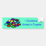 Christian Fish Symbols -Rainbow School Bumper Sticker