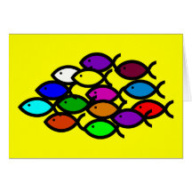 Christian Fish Symbols -Rainbow School Card