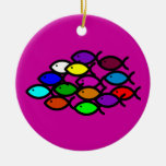 Christian Fish Symbols -Rainbow School Ornaments