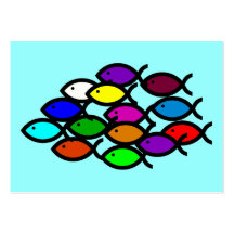 Christian Fish Symbols -Rainbow School Tract Cards Business Card Templates