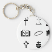 Christian religious signs and symbols key chains