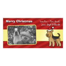 Christmas Airedale Terrier / Welsh Terrier Customised Photo Card