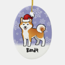 Christmas Akita Inu / Shiba Inu (add pets name) Christmas Ornament