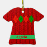 Christmas Argyle Sweater Shirt Ornament