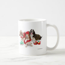 christmas bassets mugs