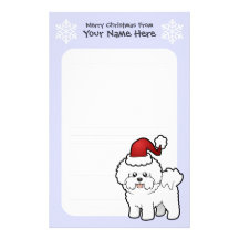 Christmas Bichon Frise Stationery Design