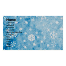 Christmas - Blue Snowflakes - Yorkshire Terrier Business Card Templates