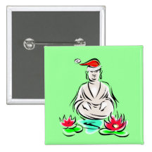 Christmas Buddha drawing Pin