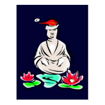 Christmas Buddha drawing Postcards