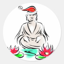 Christmas Buddha drawing Stickers