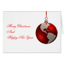 Christmas Bulb With Continents, Americas Cards