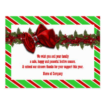 Christmas business wishes PERSONALIZE Post Cards