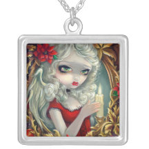 Christmas Candle NECKLACE fairy angel
