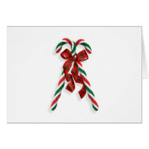 Christmas Candy Canes and ribbons Cards