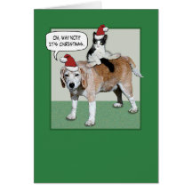 Christmas card: Dog and cat