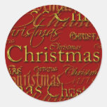 Christmas Card Holiday Season Envelope Seals Round Sticker