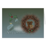 Christmas Card ~ Teddy Bear Wreath
