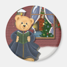 Christmas Caroling Winter Teddy Bear Magnets