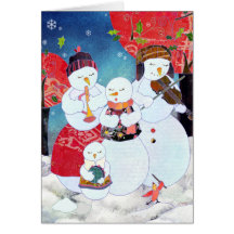 Christmas Carols Snowman Holiday Greeting Cards