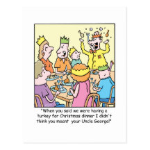 Christmas Cartoon about relatives. Post Card