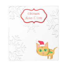 Christmas  Cat Lists and Notes Notepad