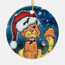Christmas Cat Ornament - Cute Christmas Cat