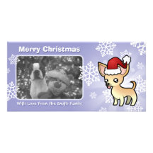 Christmas Chihuahua (smooth coat) Photo Card Template