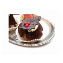 Christmas chocolate cakes postcard