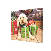 Christmas - Cockapoo - Trailer Canvas Print