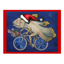 Christmas Coelacanth Post Cards
