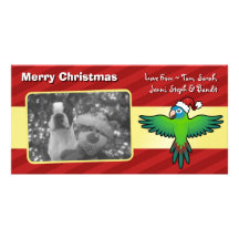 Christmas Conure / Lorikeet / Parrot Customized Photo Card