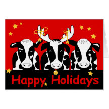 Christmas Cows Greeting Card