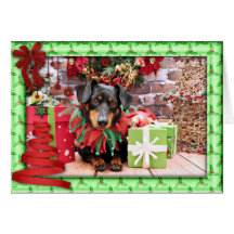 Christmas - Dachshund - Tanner Greeting Card
