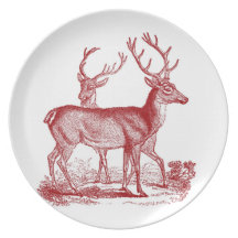 Christmas Dinnerware Red Deers Plate
