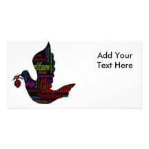 Christmas Dove with Christmas Songs Personalized Photo Card