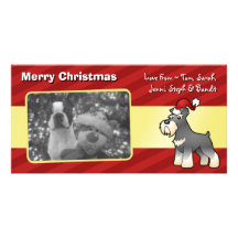 Christmas Giant/Standard/Miniature Schnauzer Personalized Photo Card