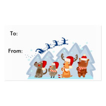 Christmas gift tag business cards