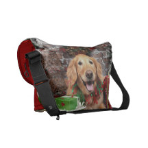 Christmas - Golden Retriever - Sidney Messenger Bags