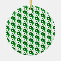 Christmas Green Yin & Yang Pattern Ornament