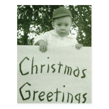 Christmas Greeting Boy Postcard